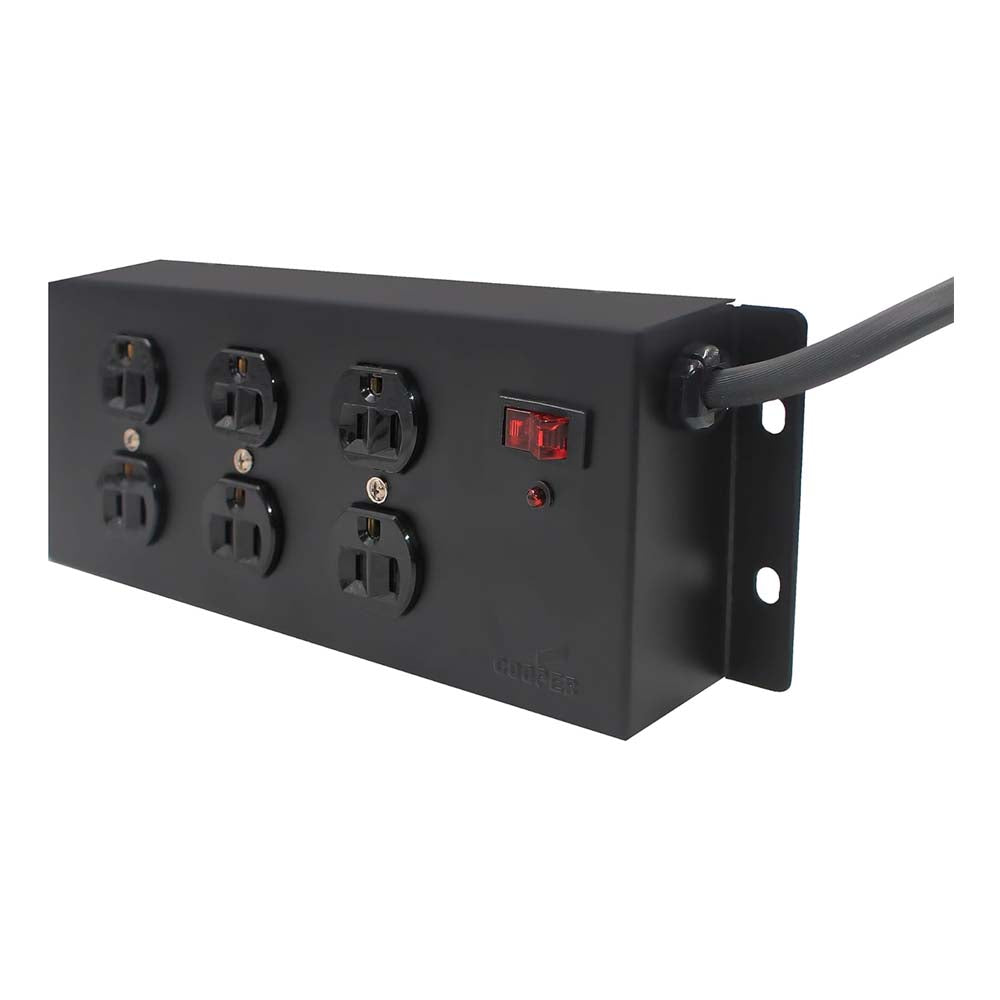 SUPRESOR PICOS 8 OUTLETS INDUSTRIAL NEGRO