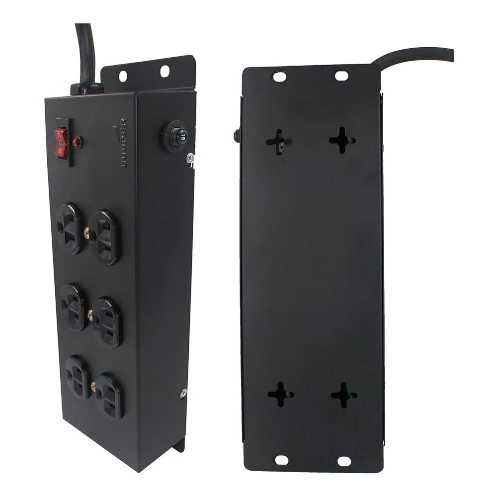 SUPRESOR PICOS 8 OUTLETS INDUSTRIAL NEGRO