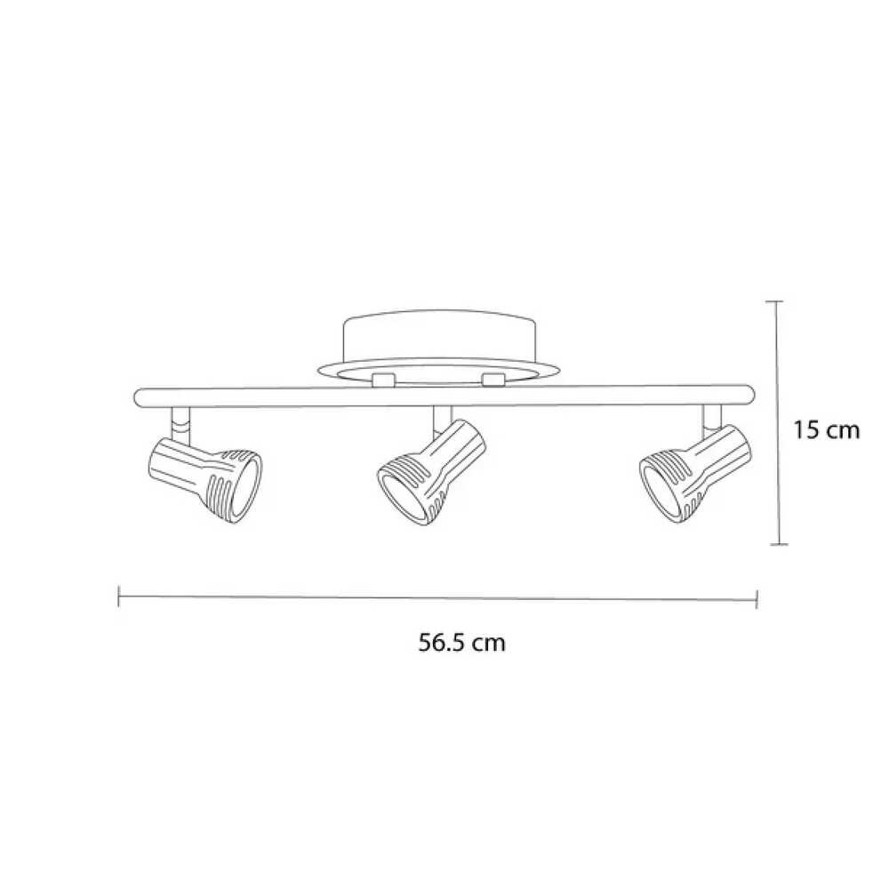 LUMINARIA METALICA SATIN DIRIGIBLE P/3 FOCOS GU10 MEDIO GIRO