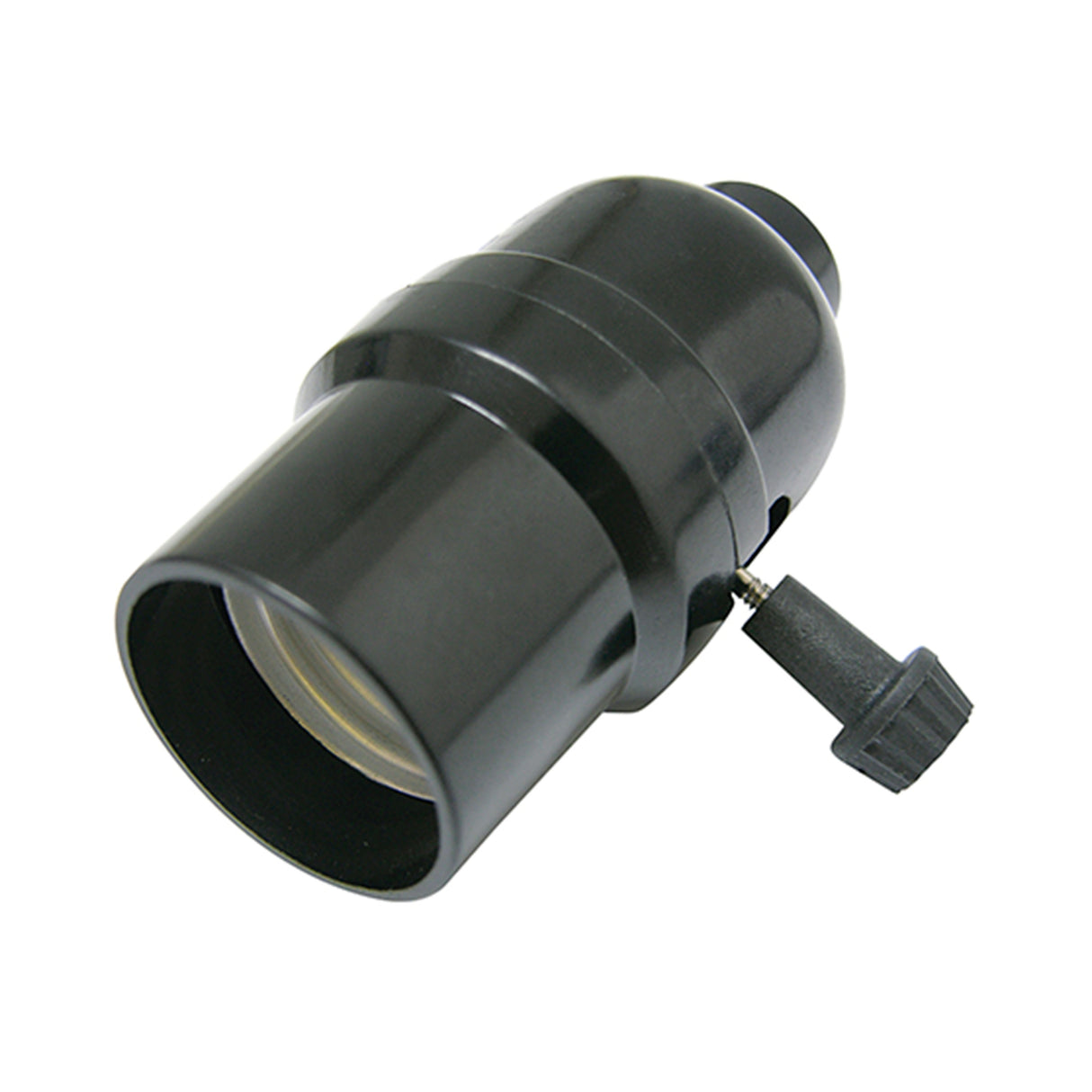 PORTALAMPARA CON APAGADOR DE LLAVE Y CONTRATUERCA E26 NEGRO