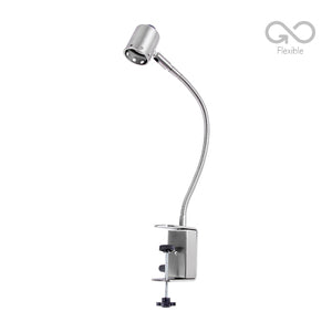 LÁMPARA DE ESCRITORIO TECNOLITE CON ABRAZADERA 6W LUZ SUAVE CÁLIDA FLEXIBLE FOCO GU10 INCLUIDO