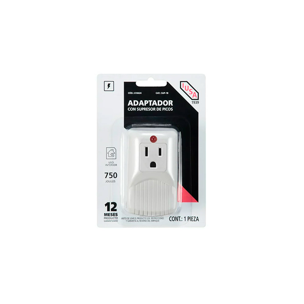 CONTACTO C/SUPRESOR 1 MOD 750J 125V 15A 60HZ POTENCIA 1875W SUP-3B