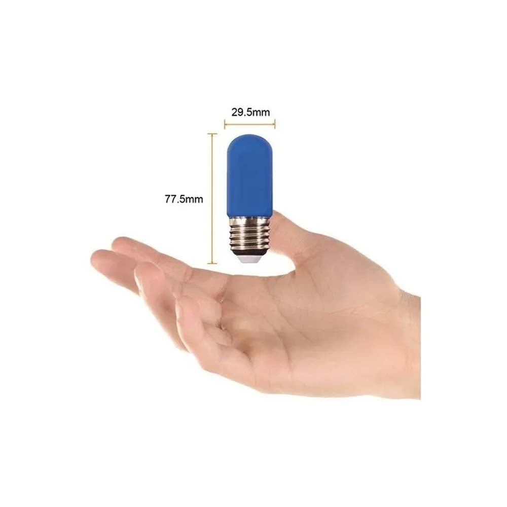 DOS FOCOS LED TECNOLITE MINIATURA 1W LUZ AZUL BASE E27 ***TECNOLITE HAE***