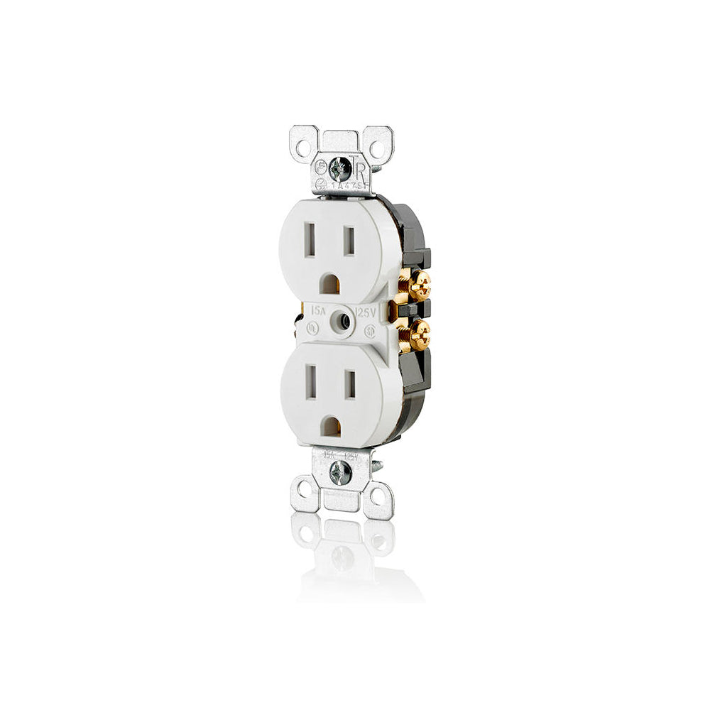 CONTACTO DUPLEX TAMPER RESISTANT 15A/125V. 2P-3H BLANCO LEVITON