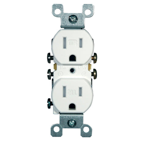 CONTACTO DUPLEX TAMPER RESISTANT 15A/125V. 2P-3H BLANCO LEVITON