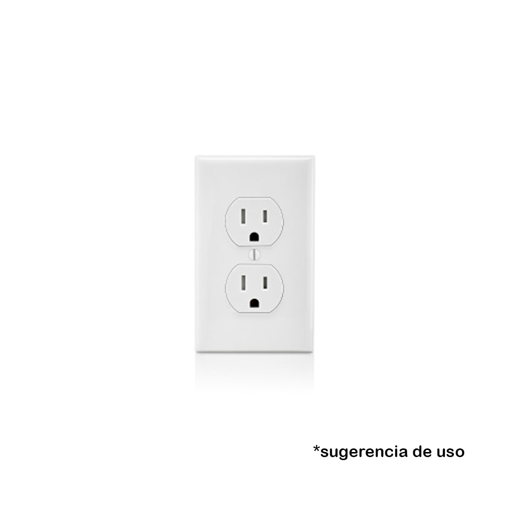 CONTACTO DUPLEX TAMPER RESISTANT 15A/125V. 2P-3H BLANCO LEVITON