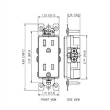 CONTACTO DUPLEX TAMPER RESISTANT 15A/125V. 2P-3V BLANCO *** OFRECER 012-16252-00W O 1107W O LEV010 ***
