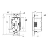 RECEPTACULO DUPLEX DECORA TAMPER RESISTANT PTOS USB A/C 3.6A 15A 125V 2P3H BCO S/ PLACA