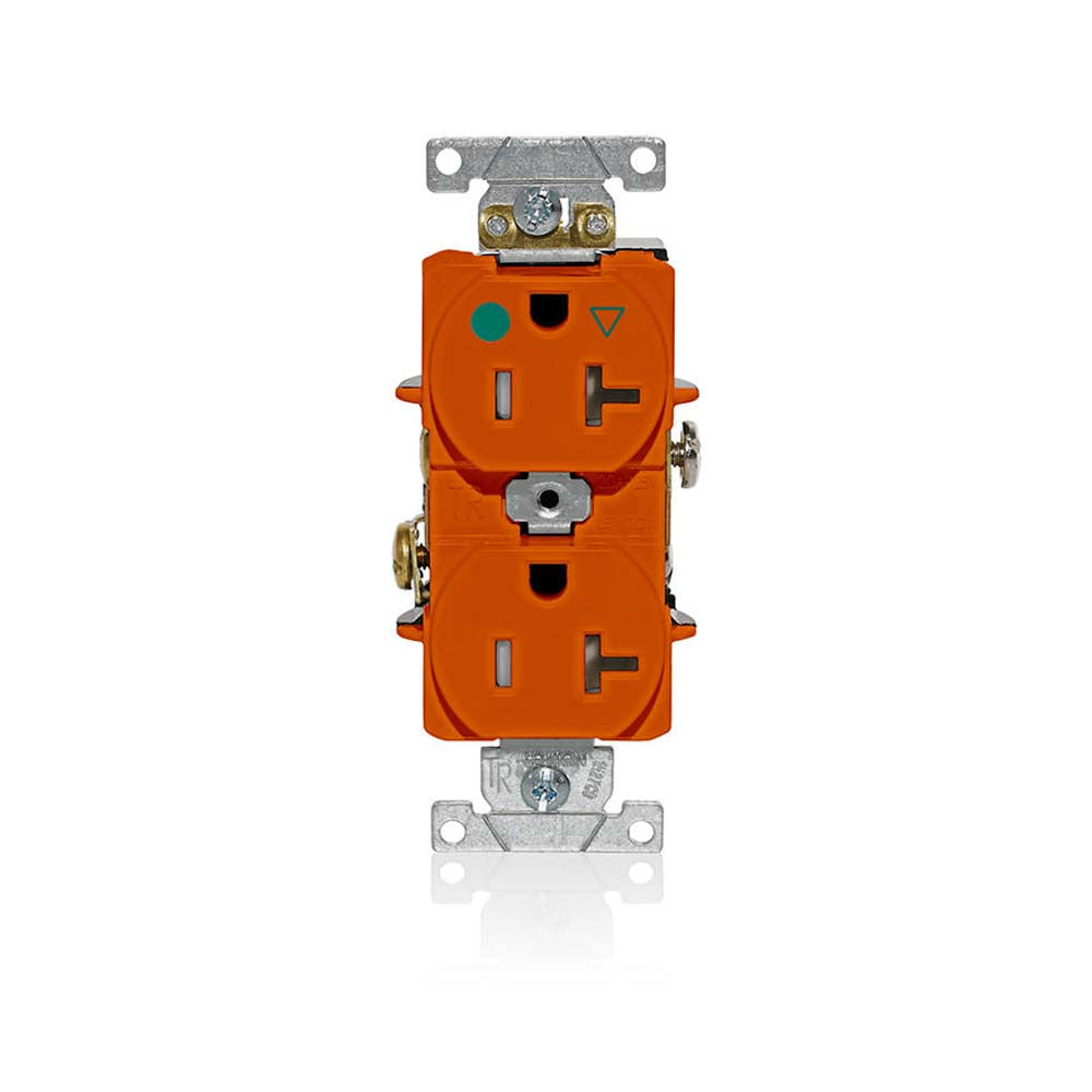 CONTACTO DUPLEX TIERRA AISLADA GRADO HOSPITALARIO NARANJA LEVITON