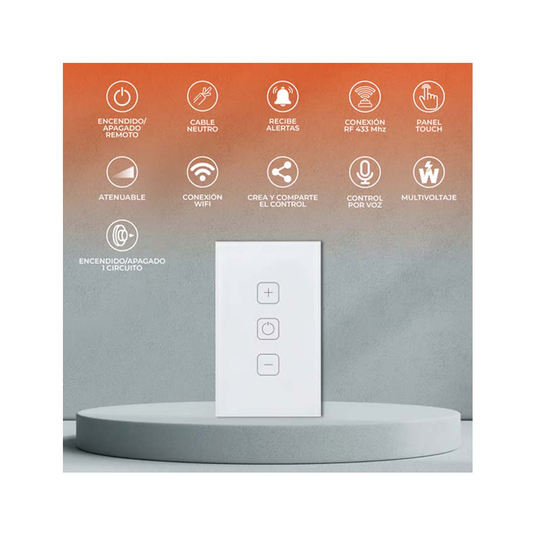 DIMMER 1C WIFI C/NEUTRO COLOR BLANCO