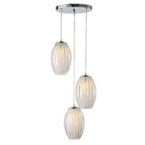 COLGANTE 3 LUCES ACRILICO/CRISTAL OPALINO 3X60W.TH0105/3 *** HA. LUMI ***