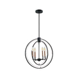 LUMINARIA COLGANTE COLOR NEGRO/DORADO 4 X 40 W ERIS