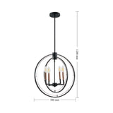 LUMINARIA COLGANTE COLOR NEGRO/DORADO 4 X 40 W ERIS