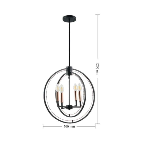 LUMINARIA COLGANTE COLOR NEGRO/DORADO 4 X 40 W ERIS