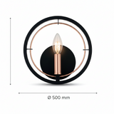 LUMINARIA DE PARED COLOR NEGRO/DORADO 1 X 40 W ERIS