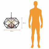 LUMINARIA COLGANTE NEGRO/COBRE 3 X 60 W CABANNA II *** EXHIBIDO ****** HAE ***