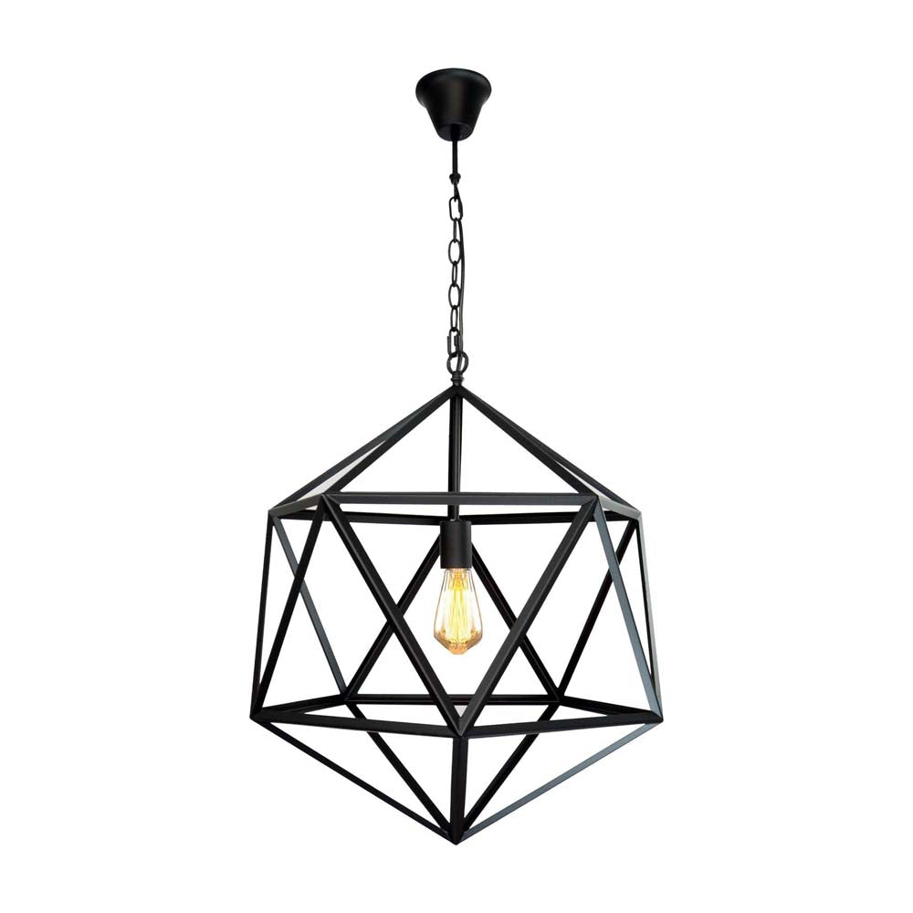 LUMINARIO COLGANTE T/ CABANNA 1X60W S/ FOCO COLOR NEGRO  TECNO HOME *** HA. LUMI ***