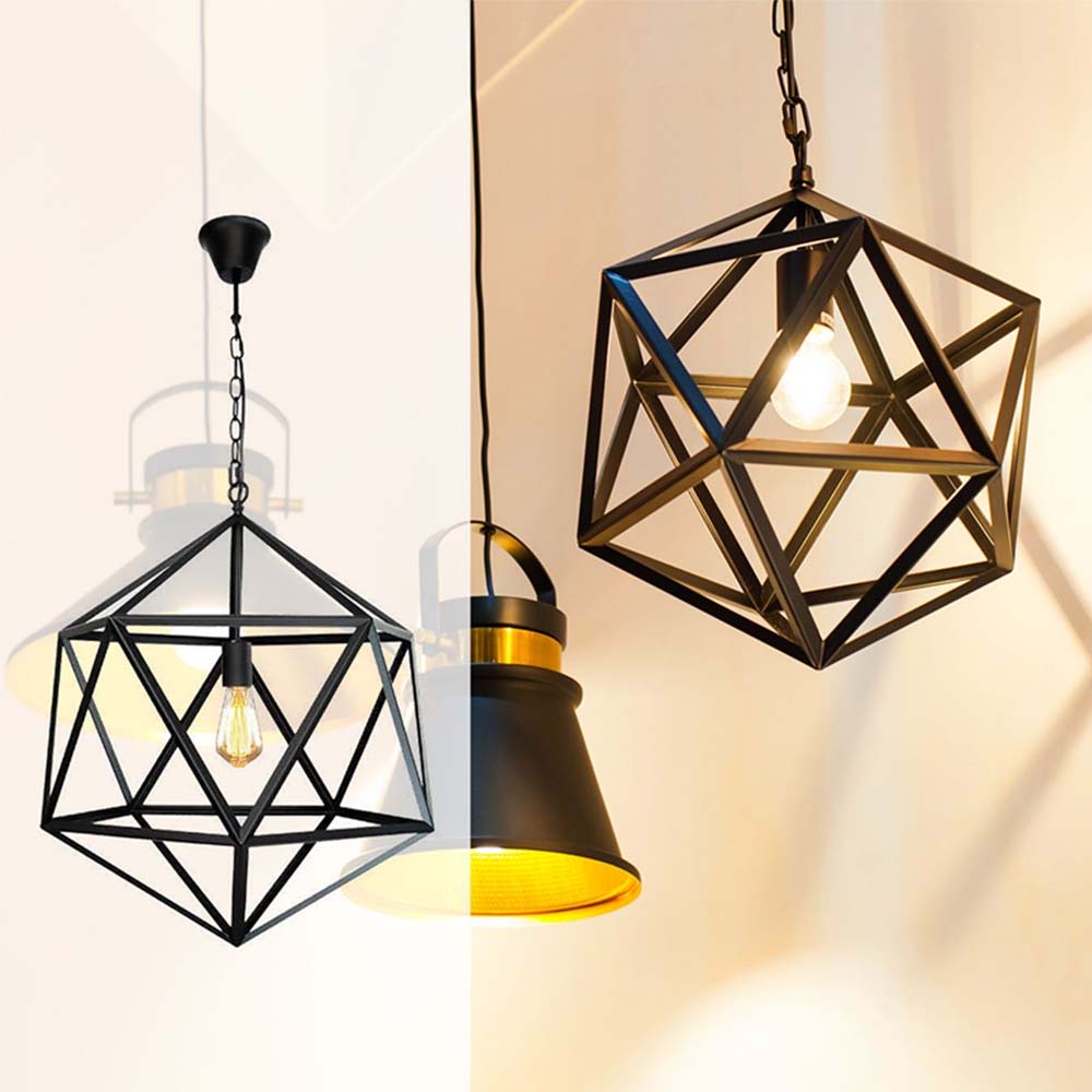 LUMINARIO COLGANTE T/ CABANNA 1X60W S/ FOCO COLOR NEGRO  TECNO HOME *** HA. LUMI ***