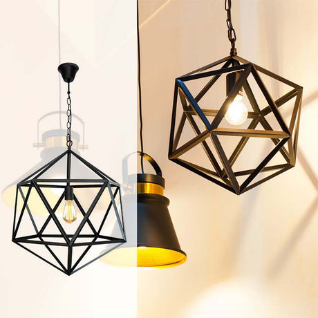 LUMINARIO COLGANTE T/ CABANNA 1X60W S/ FOCO COLOR NEGRO  TECNO HOME *** HA. LUMI ***