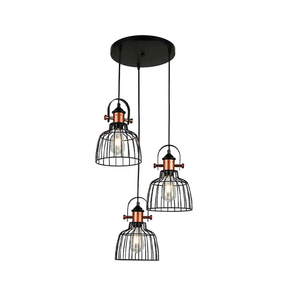 LUMINARIA COLGANTE COLOR NEGRO/COBRE 3 X 60 W AUREA TECNOLITE HOME *** HA. LUMI ***