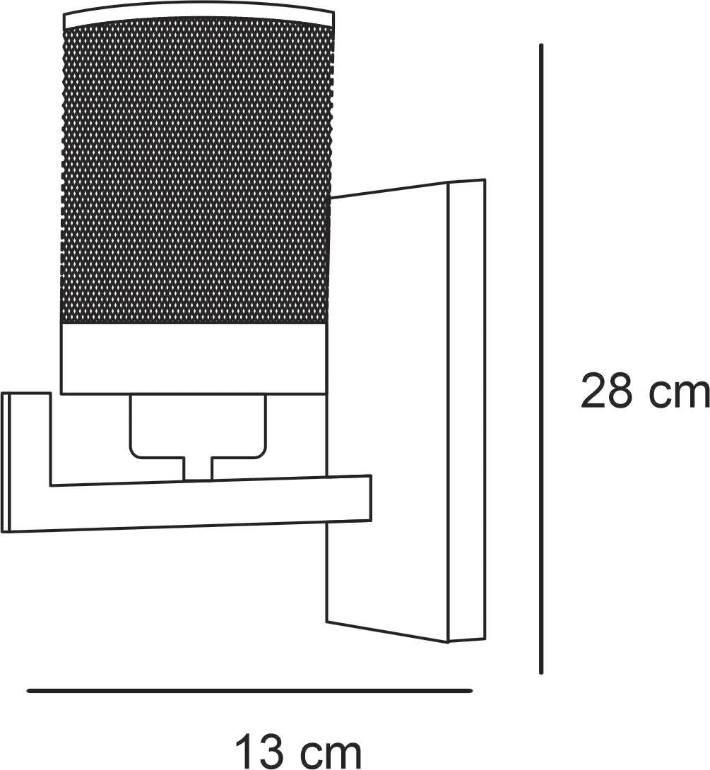LUMINARIA DE PARED COLOR NEGRO 1 X 60 W MÁLAGA *** EXHIBIDO ***