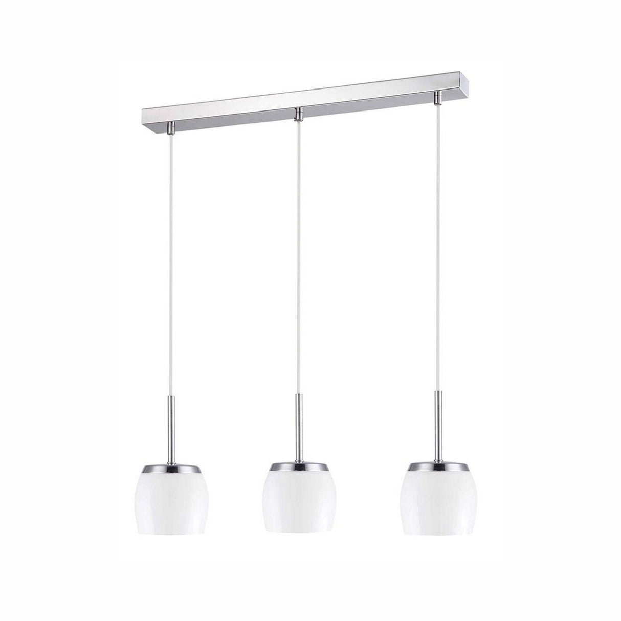 LUMINARIA COLGANTE CRISTAL OPALINO/CROMO 3 X 40 W AMARA TH2300/3 C *** HA. LUMI ***