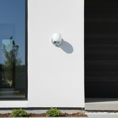 LAMP. PARED 40W/127V. G9 CRISTAL OPALINO CROMO SATIN AMARA ** EXHIBIDO ***