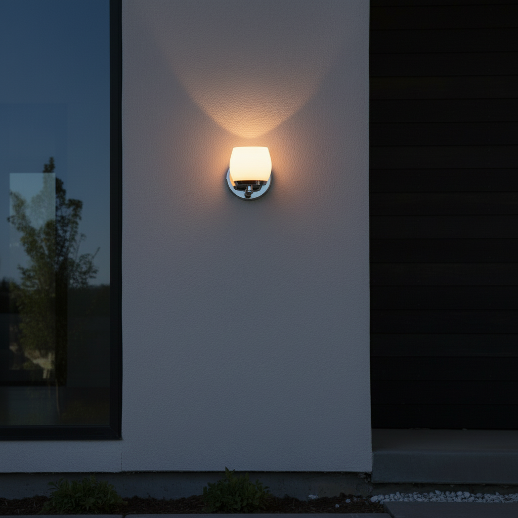 LAMP. PARED 40W/127V. G9 CRISTAL OPALINO CROMO SATIN AMARA ** EXHIBIDO ***