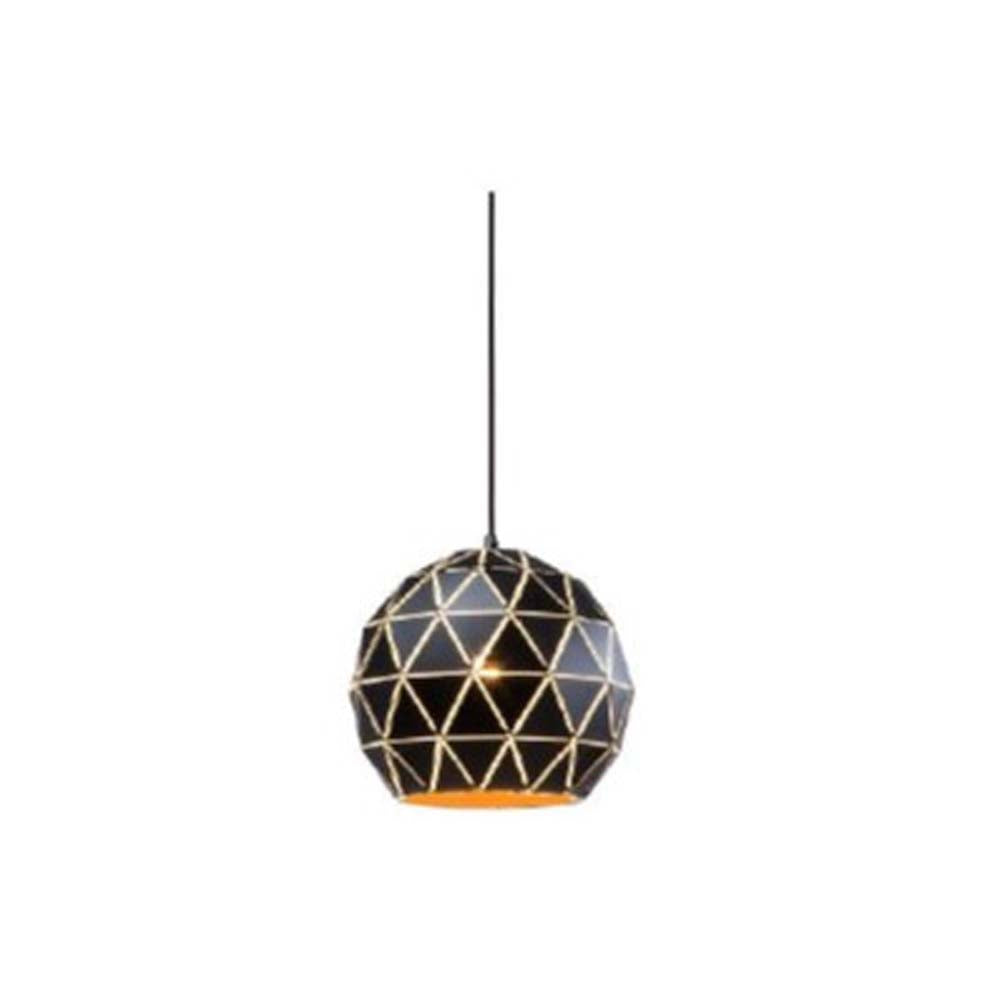 LUMINARIO COLGANTE T/TRIANGULO REDONDO NEGRO 60W E26 S/ FOCO *** HA. LUMI ***