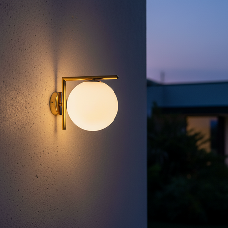 LUMINARIA DE PARED DORADO/OPALINO 1 X 60 W LUCIA
