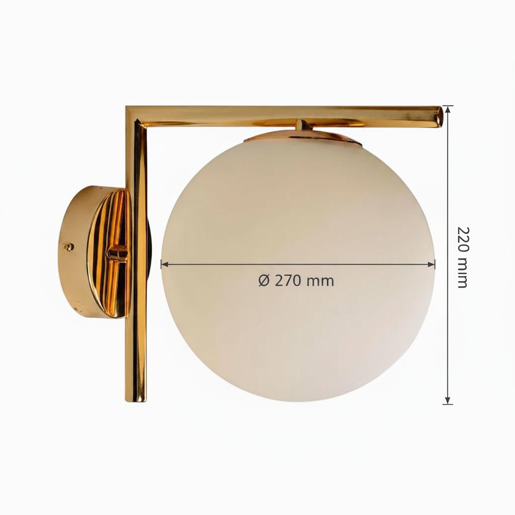 LUMINARIA DE PARED DORADO/OPALINO 1 X 60 W LUCIA