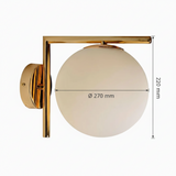 LUMINARIA DE PARED DORADO/OPALINO 1 X 60 W LUCIA
