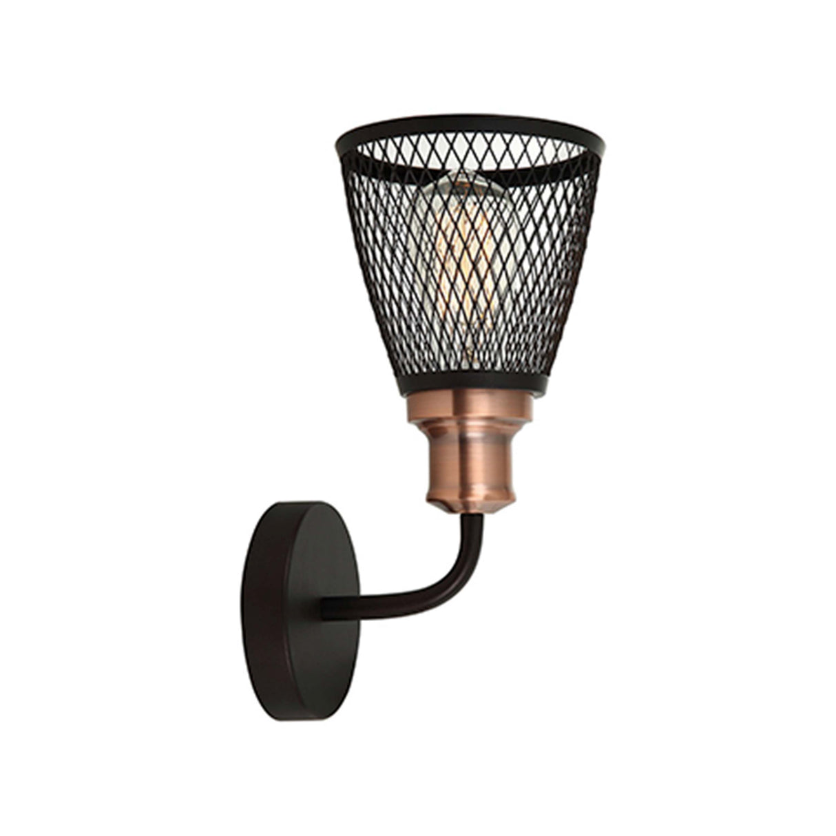 LUMINARIA DE PARED NEGRO/COBRE 1 X 60 W OPORTO *** EXHIBIDO ***
