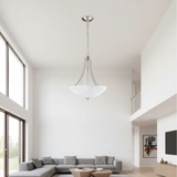 COLGANTE SATIN/CRISTAL OPALINO 3X60W ***TECNOHOME HAE***