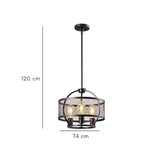LUMINARIA COLGANTE COLOR CAFE 3 X 60 W ARGOS *** HA. LUMI ***