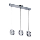 SUSPENDIDO CRISTAL ACABADO CROMO BASE G9 3 X 40 W SERIE CUARZO *** HAE ***