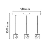 SUSPENDIDO CRISTAL ACABADO CROMO BASE G9 3 X 40 W SERIE CUARZO *** HAE ***
