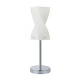 LUMINARIO MESA SIN FOCO CROMO CRISTAL OPALINO DUBAI *** PRODUCTOS CON EXIST. NAVE 7 ***