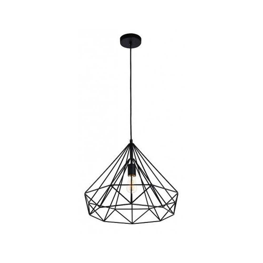 LUMIN. COLGANTE 50CM NEGRO/REJILLA 1X60W VOLIER *** HA. LUMI ***