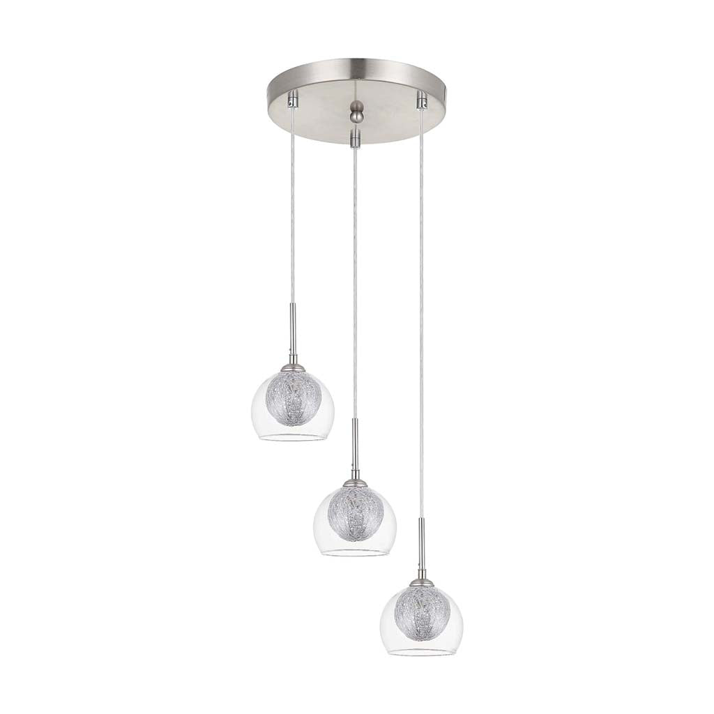 SUSPENDIDO ACABADO SATIN CRISTAL BASE G9 3 X 40 W SERIE LIBYA