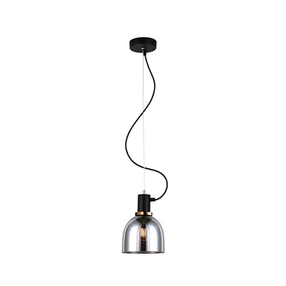 LUMINARIA COLGANTE NEGRO/COBRE CRISTAL HUMO 1 X 60 W LUMO TECNOLITE HOME *** HA. LUMI ***