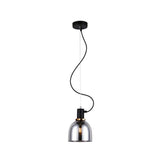 LUMINARIA COLGANTE NEGRO/COBRE CRISTAL HUMO 1 X 60 W LUMO TECNOLITE HOME *** HA. LUMI ***