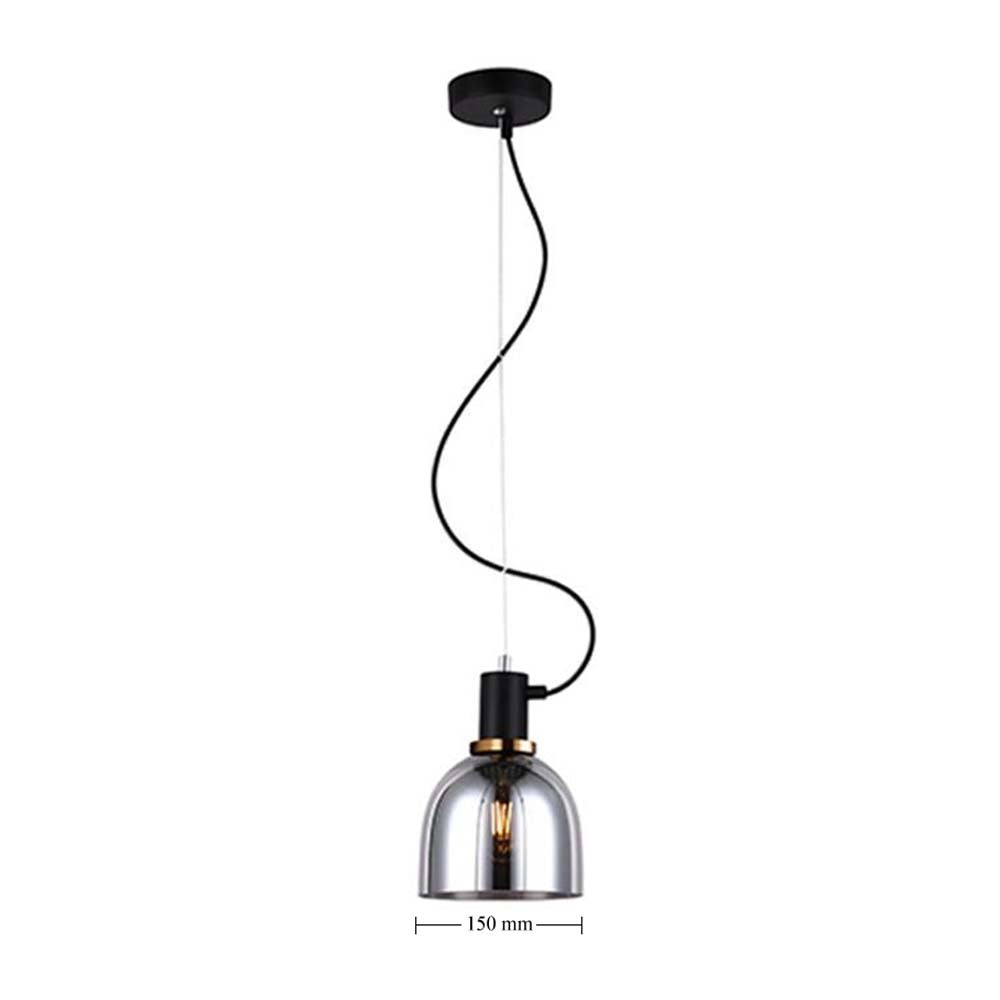 LUMINARIA COLGANTE NEGRO/COBRE CRISTAL HUMO 1 X 60 W LUMO TECNOLITE HOME *** HA. LUMI ***