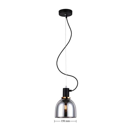 LUMINARIA COLGANTE NEGRO/COBRE CRISTAL HUMO 1 X 60 W LUMO TECNOLITE HOME *** HA. LUMI ***