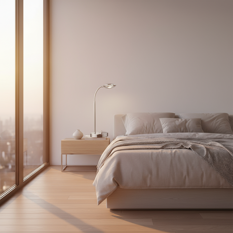 MESA DOBLE BRAZO CROMO LED 1X4W. THL03/MG *** EXHIBIDO ***