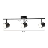 LUMINARIA LED SPOT COLOR NEGRO 3 X 4 W LU ***T.E. JUNIO 2024***