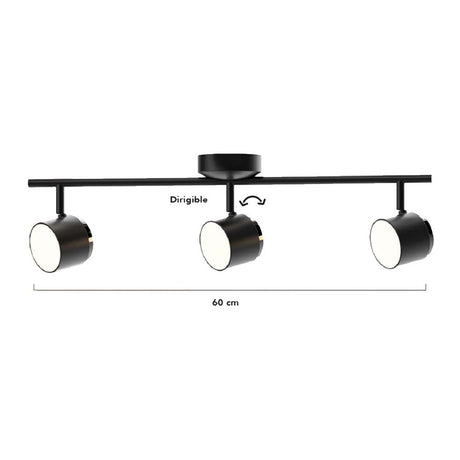 LUMINARIA LED SPOT COLOR NEGRO 3 X 4 W LU ***T.E. JUNIO 2024***