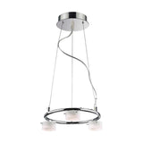 LUMINARIO COLGANTE TECHO LED 3X4W/127V. CIRCULAR CROMO PANTALLA CRISTAL *** PRODUCTOS CON EXIST. NAVE 7