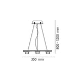 LUMINARIO COLGANTE TECHO LED 3X4W/127V. LINEAL CROMO PANTALLA CRISTAL *** PRODUCTOS CON EXIST. NAVE 7 ***