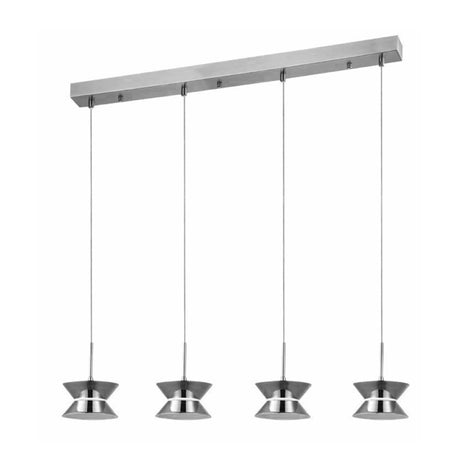 LUMINARIA LED COLGANTE CROMO 4X3W. KENYA *** HA. LUMI ***